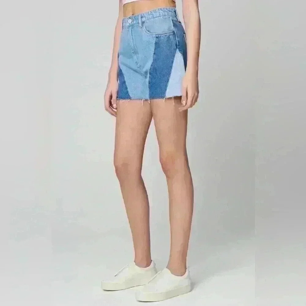 NEW IN POLY BLANKNYC The Reece High Rise Ribcage Denim Shorts ~ 27 - Picture 4 of 11